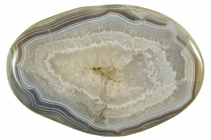 Polished Banded Blue and White Agate - Madagascar #327280
